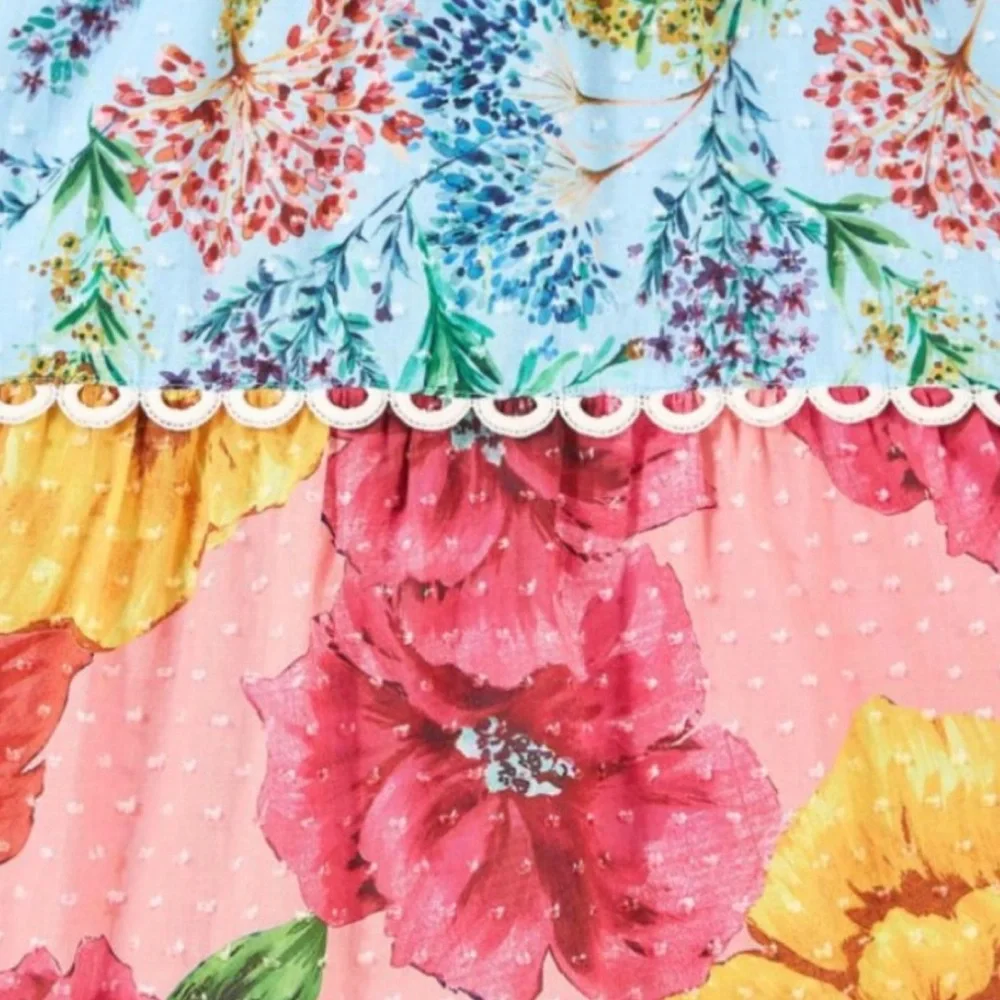 Farm Rio Mixed Floral Midi Dress - Picture 4 of 8